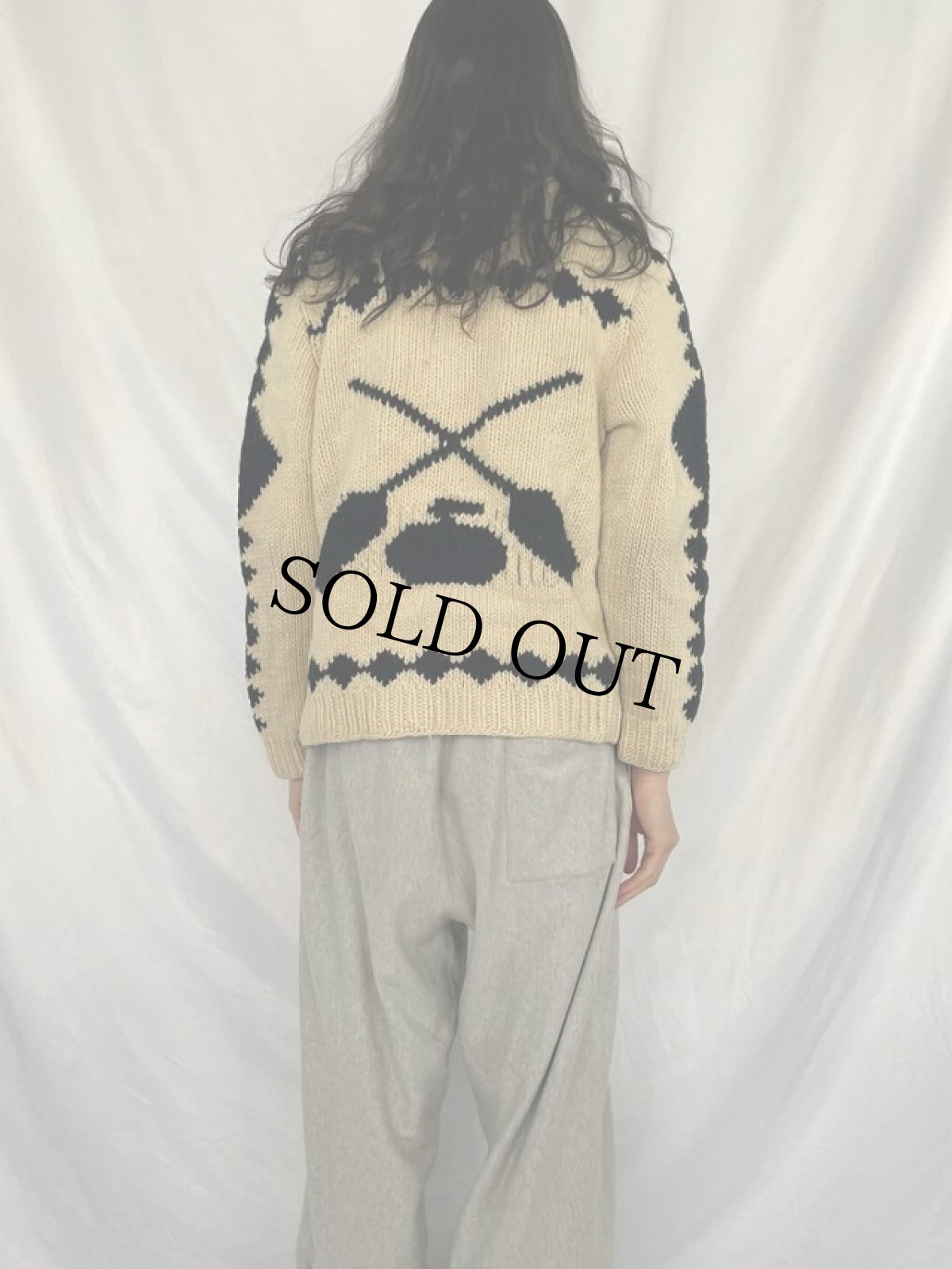 画像5: 60's カーリング柄 カウチンニットジャケット (5)