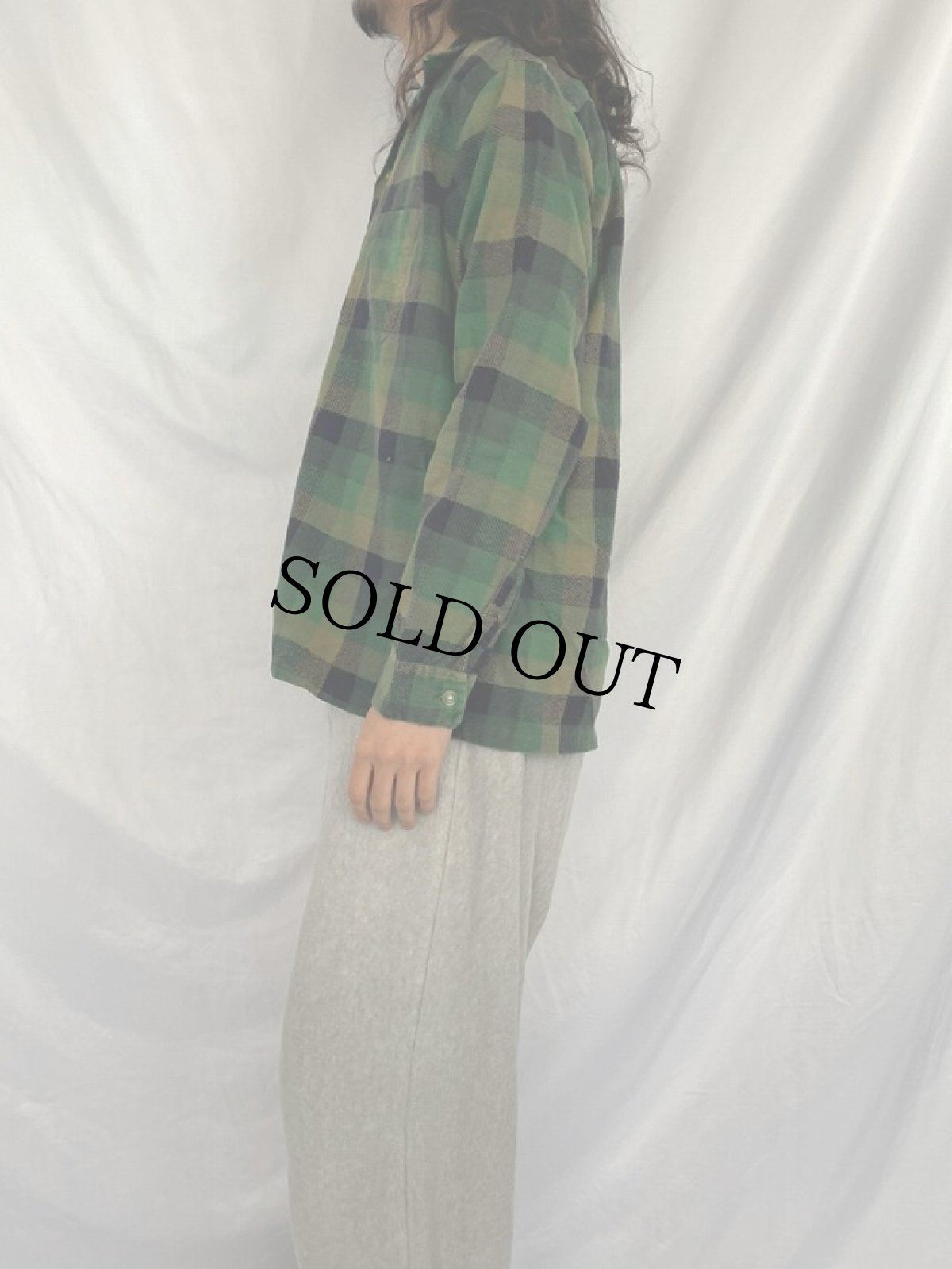 画像3: 60〜70's HIGBEE'S USA製 プリントネルオープンカラーシャツ L (3)