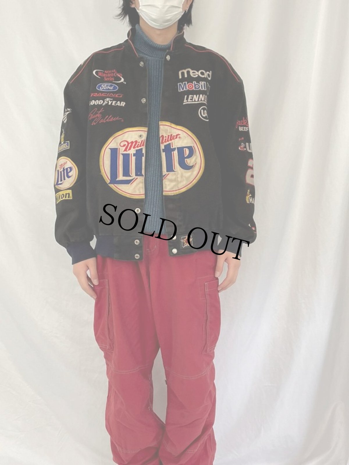 画像2: JEFF HAMILTON "miller Lite" レーシングジャケット XL (2)