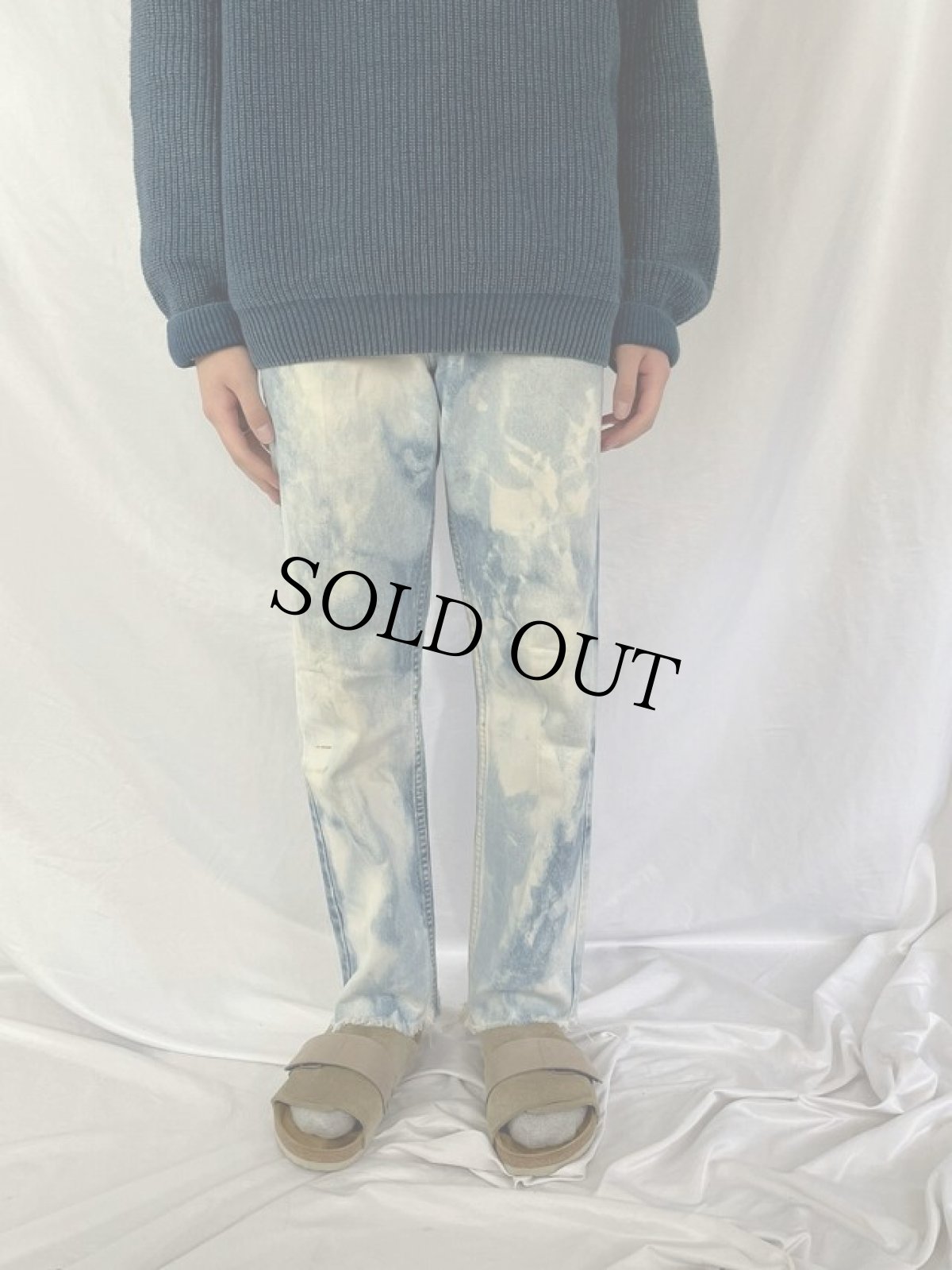 画像2: 90's Levi's 505 ブリーチデザイン カットオフデニムパンツ W32 (2)