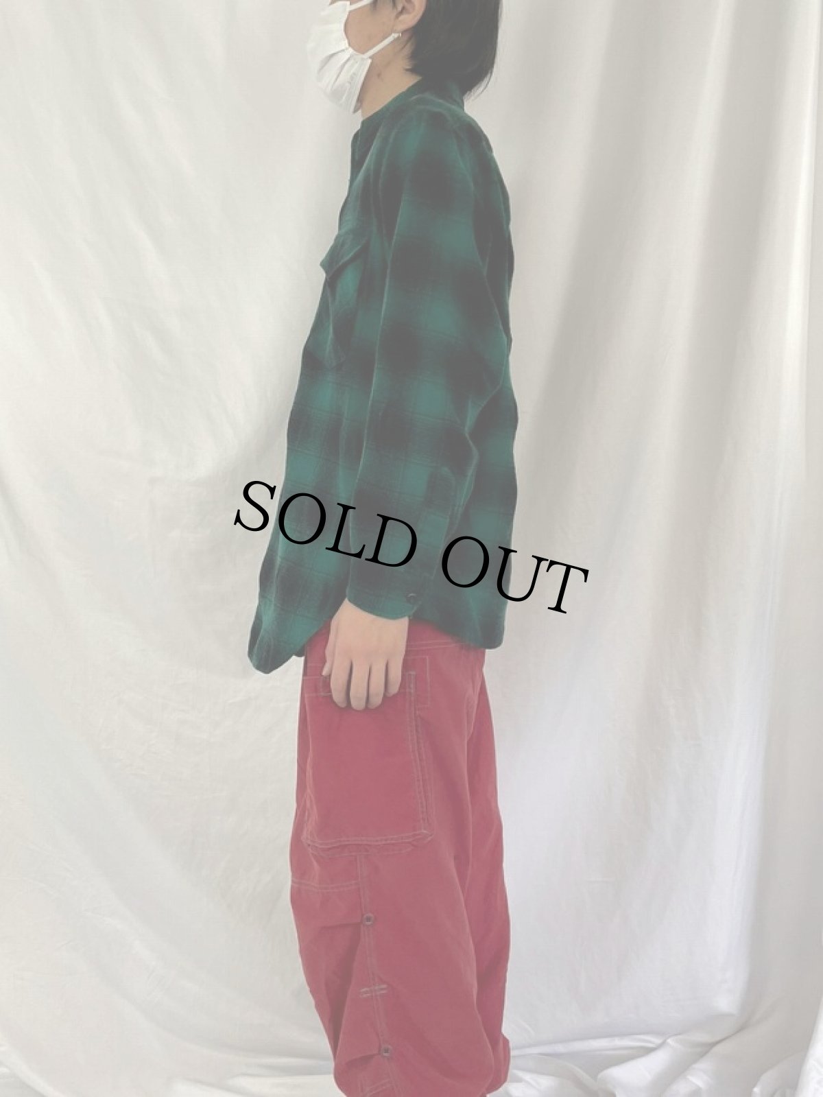 画像3: 70's Pendleton "OutdoorsMan" USA製 オンブレーチェック柄 ウールシャツ L (3)