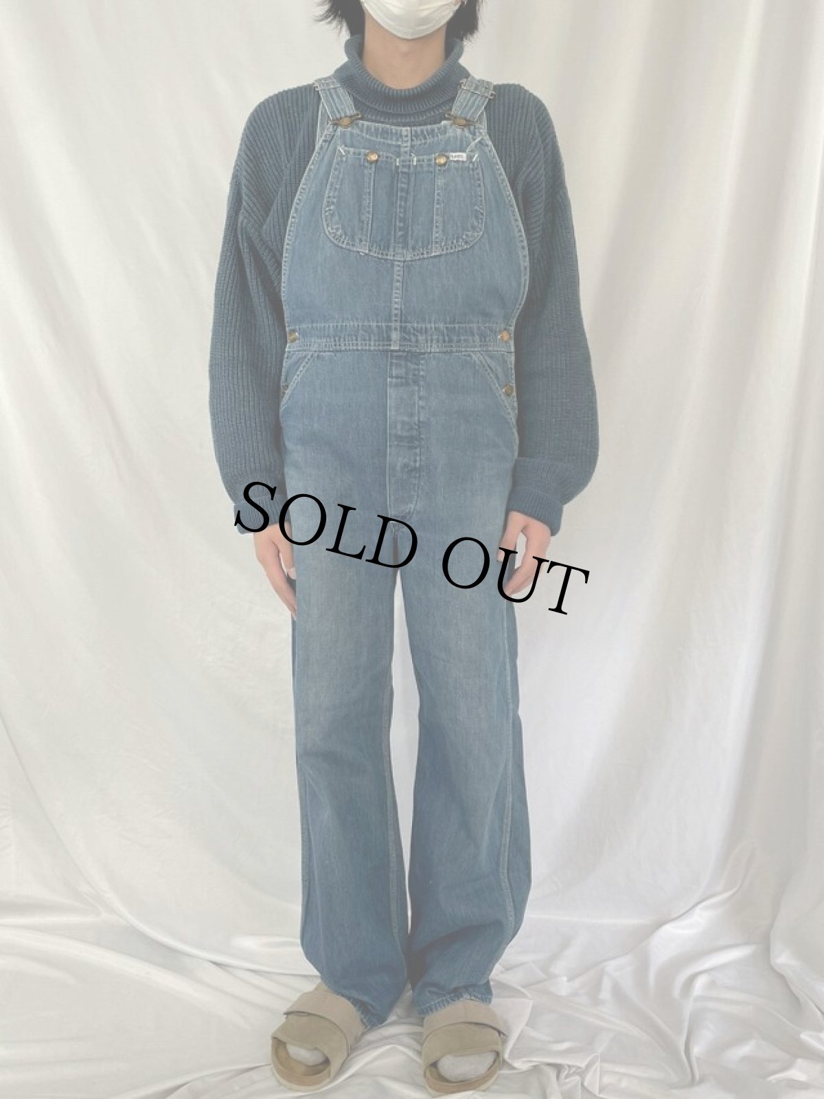 画像2: 80's Lee USA製 デニムオーバーオール (2)