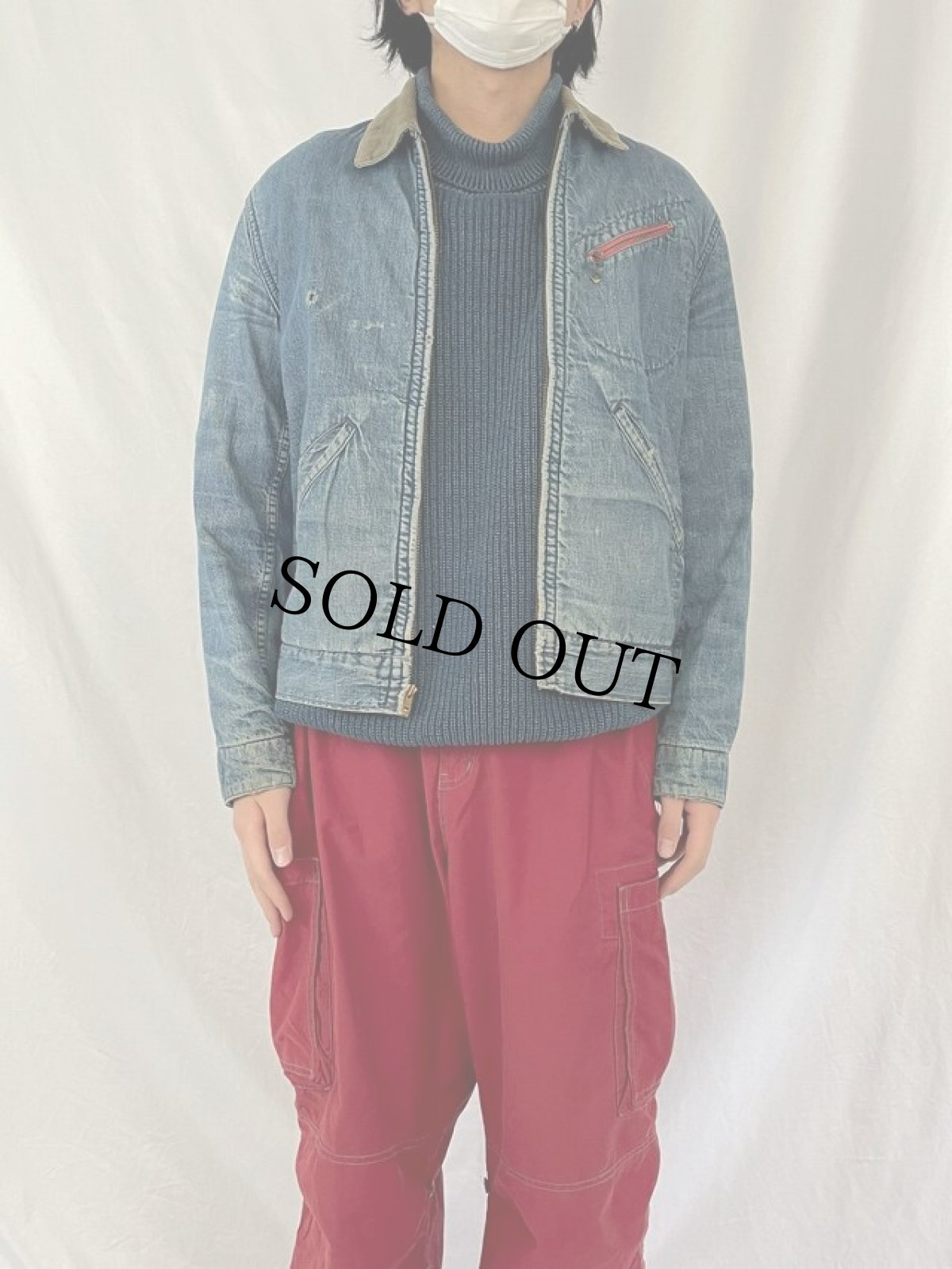 画像2: 60's ブランケットライナー デニムジャケット SIZE40 (2)