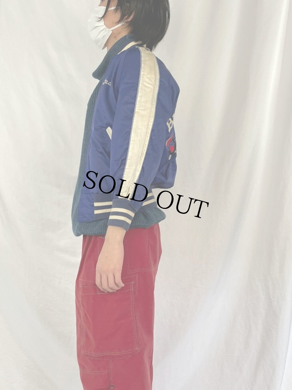 画像3: 60's MAPLE "HOT ROD" チェーン刺繍 サテンスタジャン SIZE36 (3)