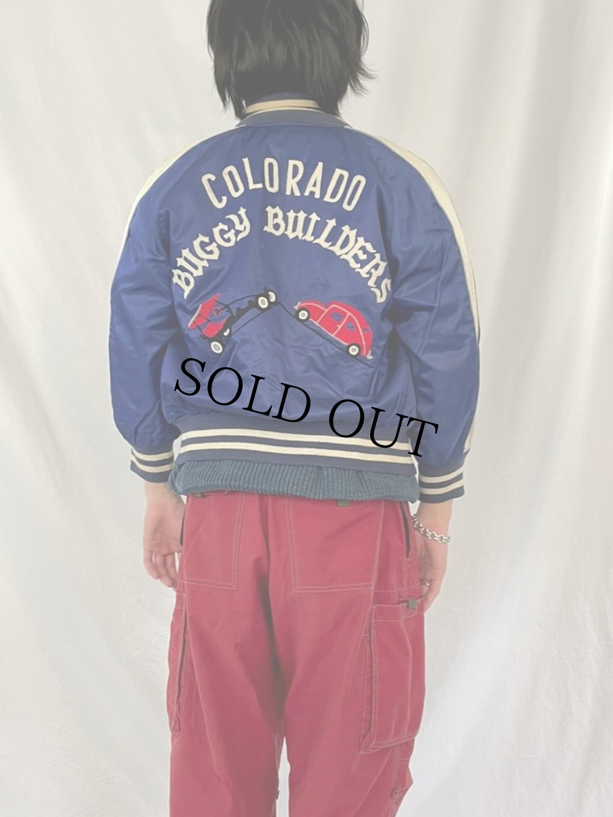 画像4: 60's MAPLE "HOT ROD" チェーン刺繍 サテンスタジャン SIZE36 (4)