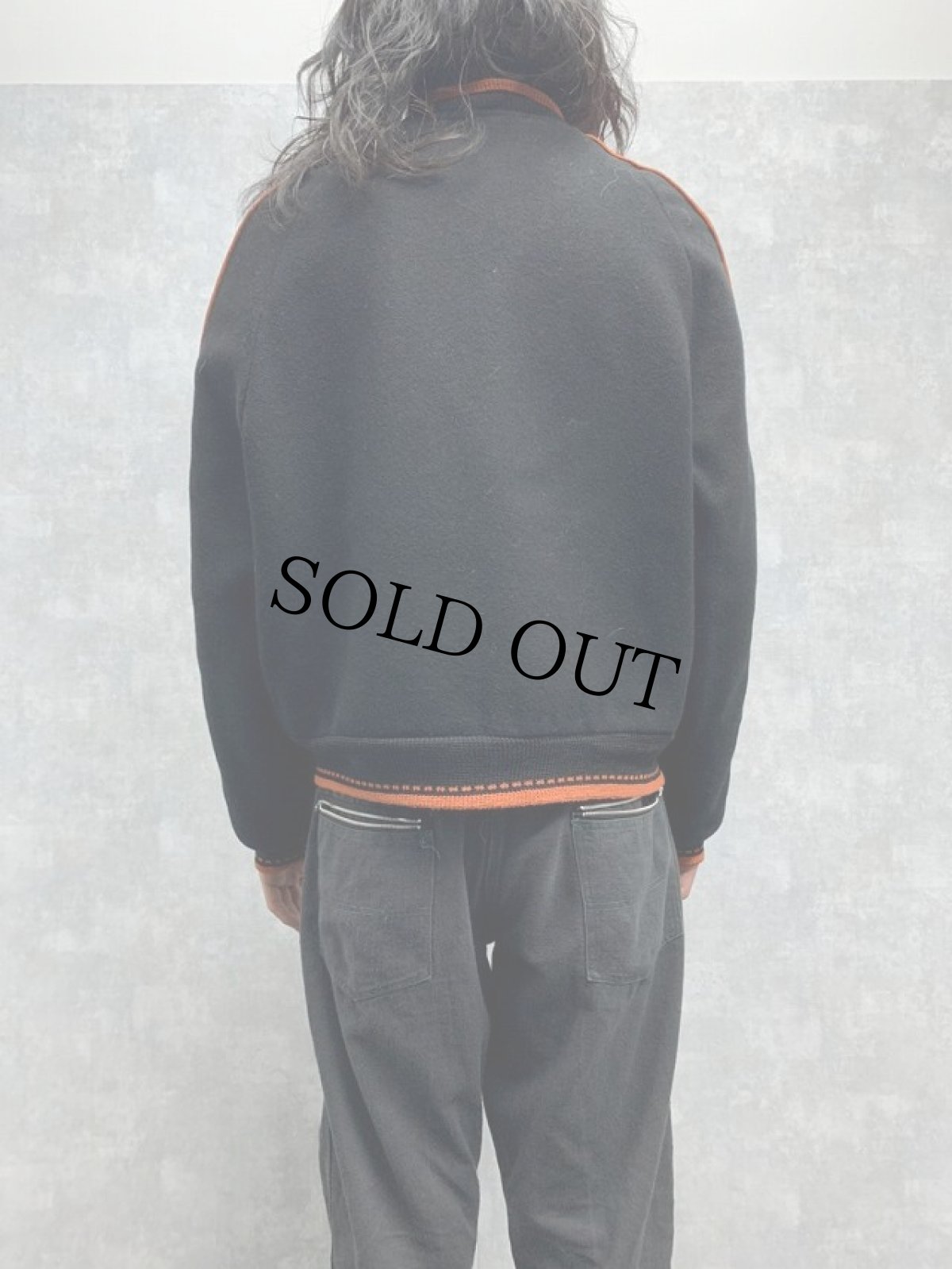 画像4: 50's チェーン刺繍 メルトン×サテン リバーシブルスタジャン (4)