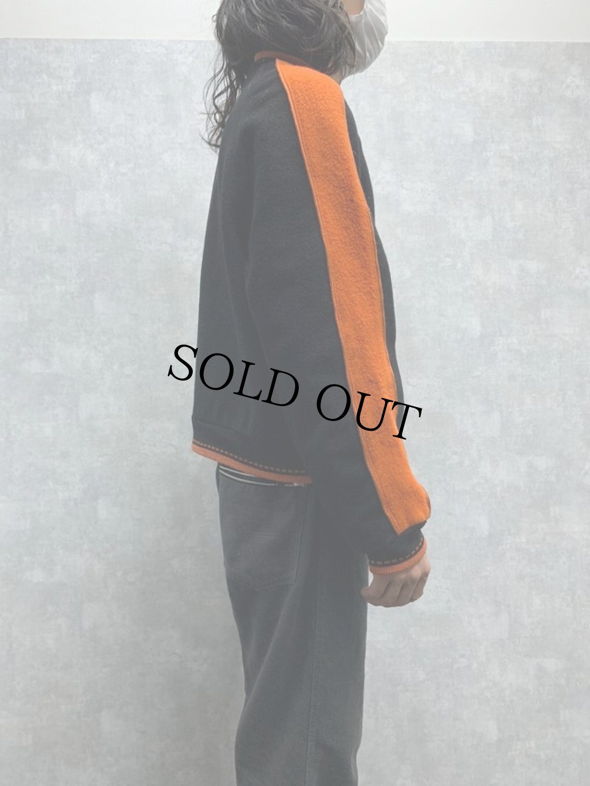 画像3: 50's チェーン刺繍 メルトン×サテン リバーシブルスタジャン (3)