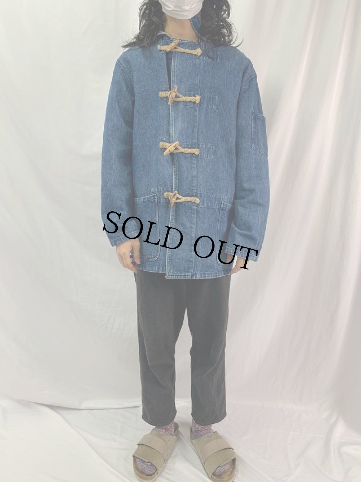 画像2: 80〜90's Polo RALPH LAUREN USA製 デニムダッフルコート M (2)