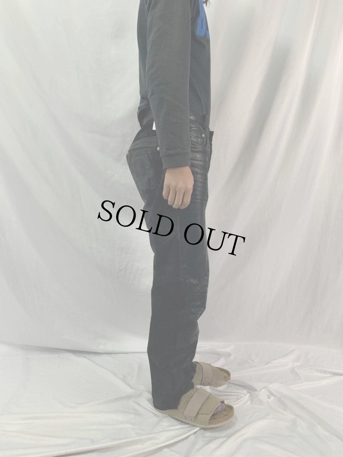 画像3: DAKOTA レザーパンツ W33 (3)