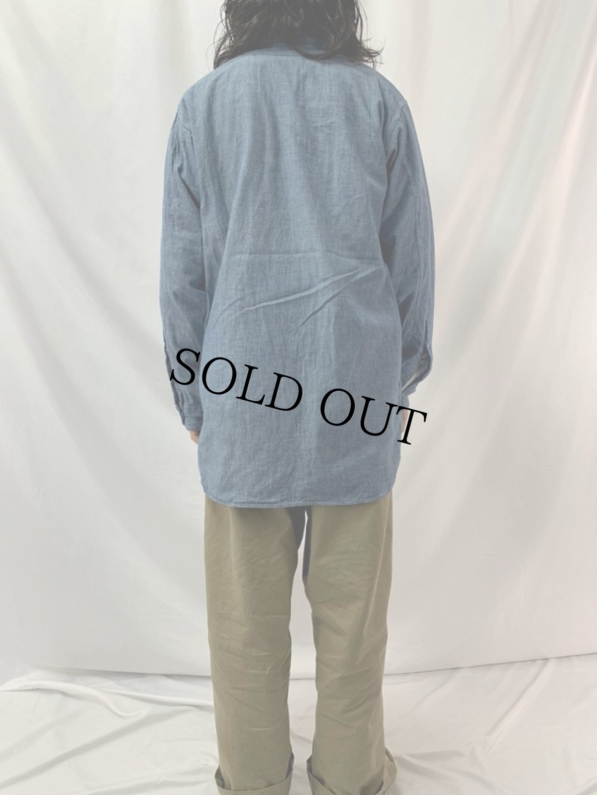 画像4: 40〜50's USN シャンブレーシャツ SIZE15 (4)