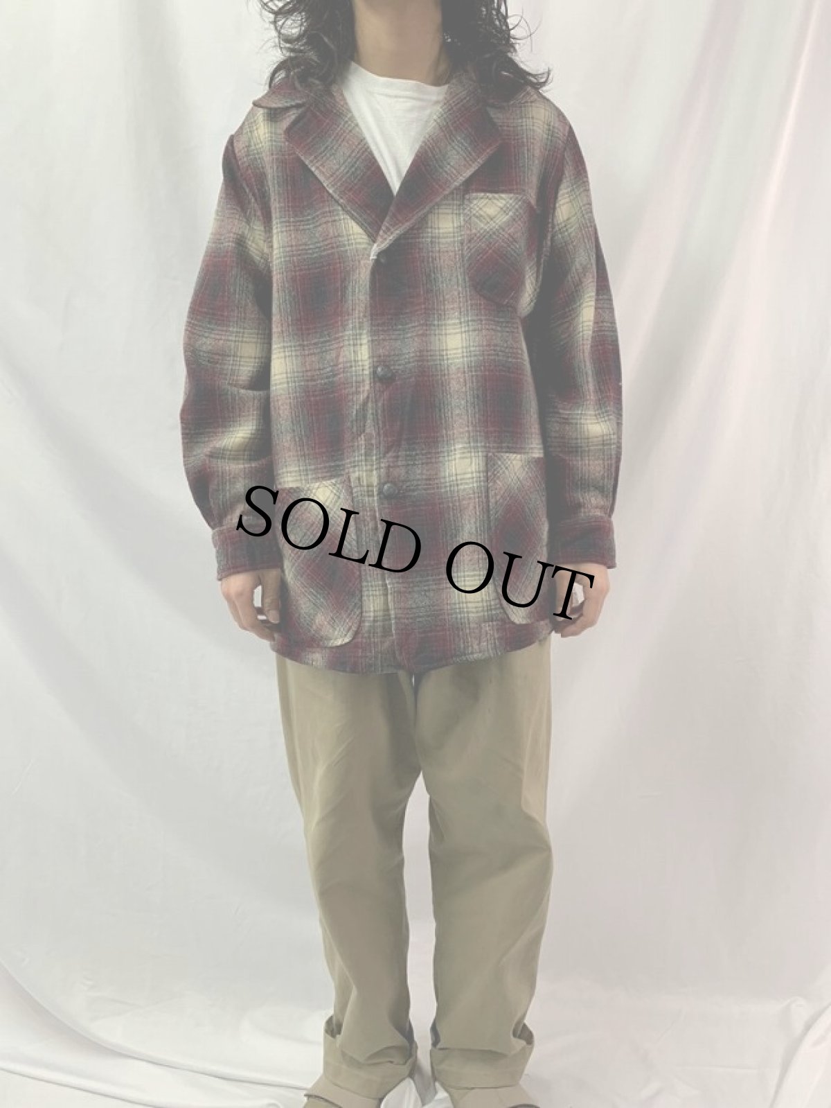 画像2: 60's McGREGOR "TOPSTAR JACKET TYPE" オンブレーチェック柄 ウールテーラードジャケット XL (2)