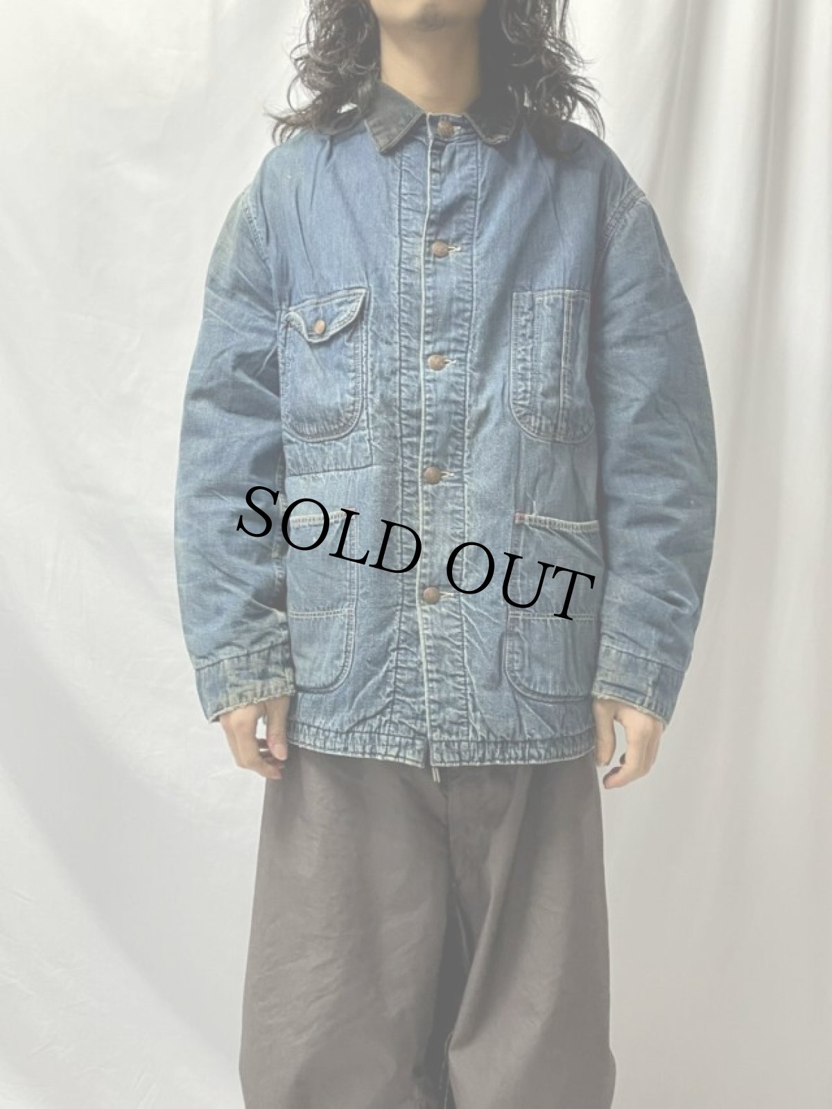 画像2: 60's STOREBRAND ブランケットライナー デニムカバーオール (2)