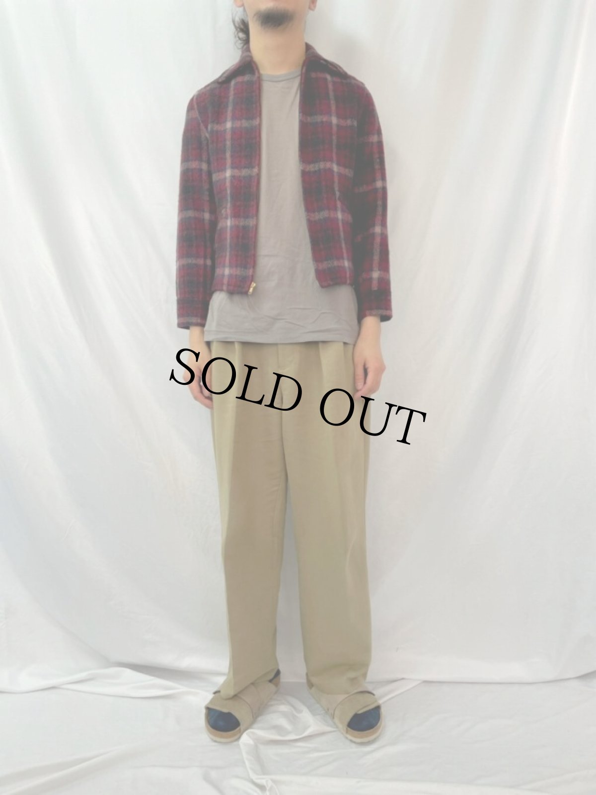 画像2: 40's PINE CREST チェック柄 ウールスポーツジャケット (2)