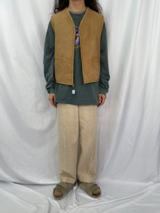 画像2: 70's Carhartt プリントタグ ボアライナー ダックベスト XL (2)