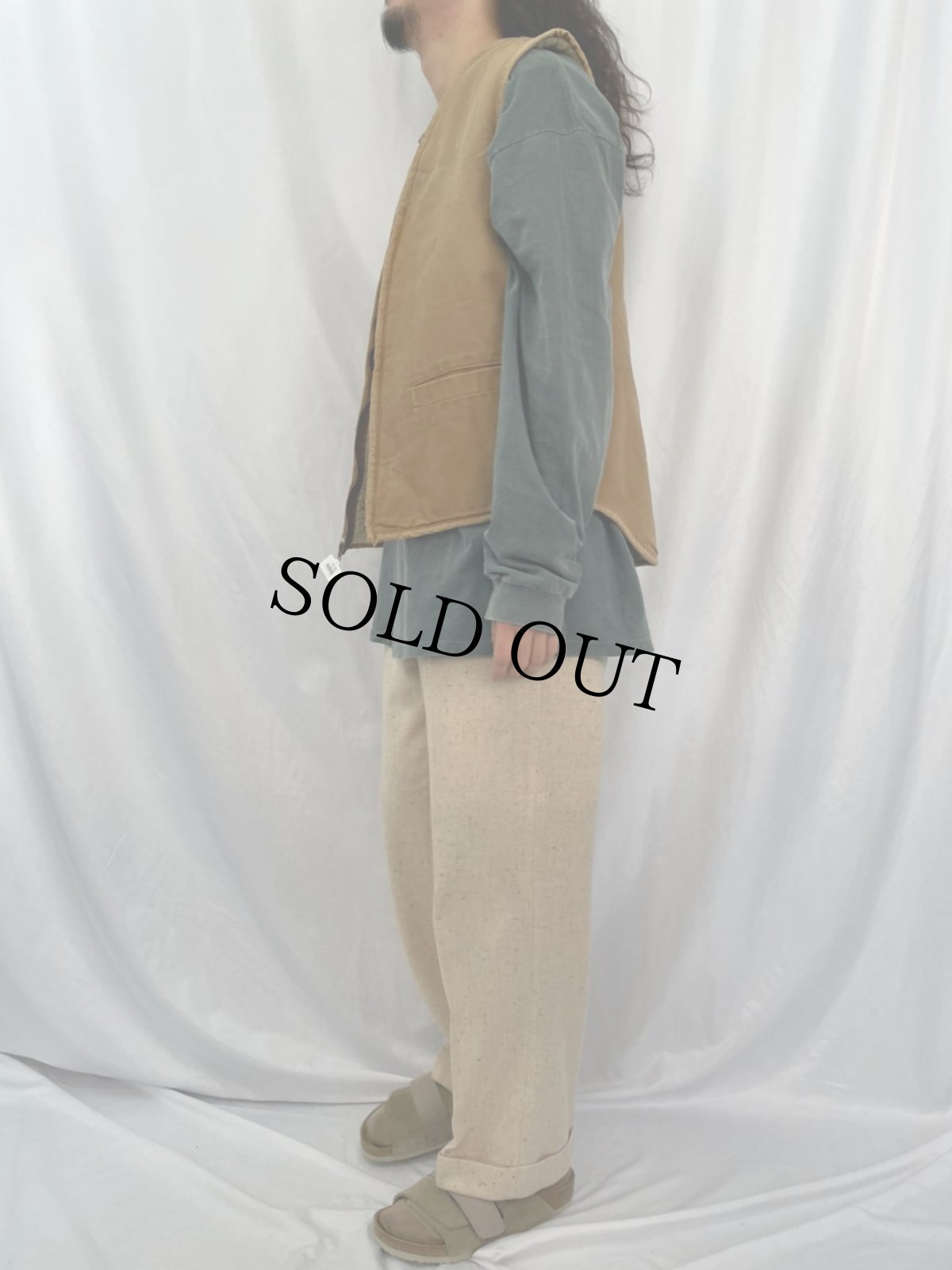 画像3: 70's Carhartt プリントタグ ボアライナー ダックベスト M (3)