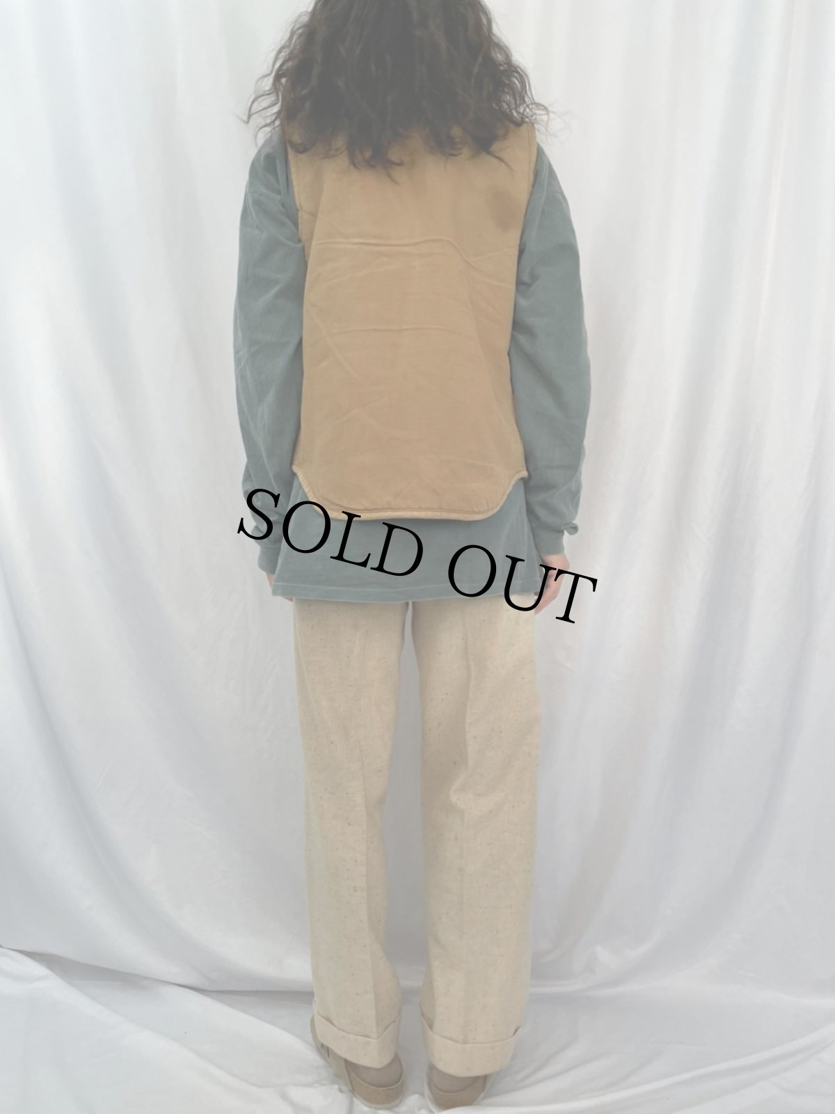 画像4: 70's Carhartt プリントタグ ボアライナー ダックベスト M (4)