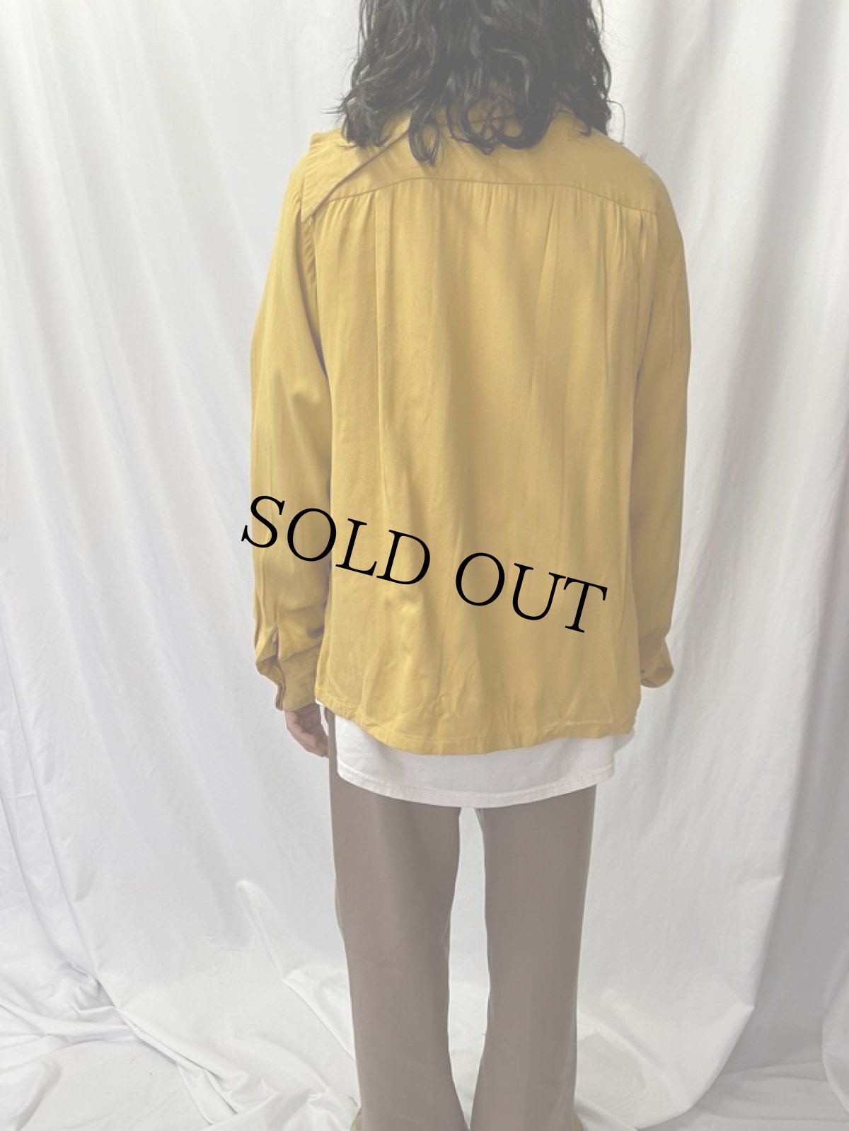 画像4: 40〜50's  Wally Riggs デザインジップ レーヨンシャツ L (4)