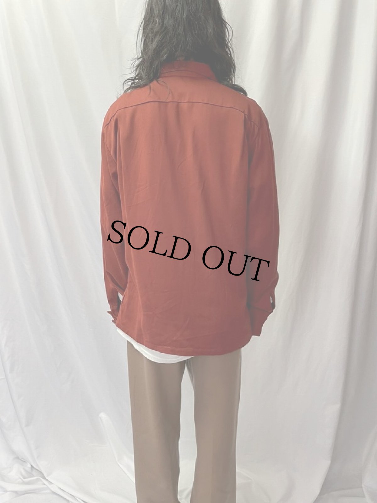 画像4: 50's Paul Howard 切り替えデザイン レーヨンギャバジン プルオーバーシャツ L (4)