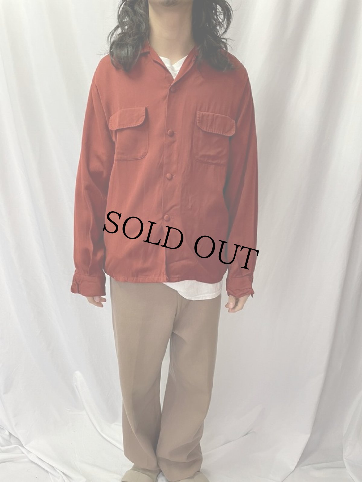 画像2: 50's Don Juan OF CALIFORNIA USA製 レーヨンギャバジン オープンカラーシャツ L (2)