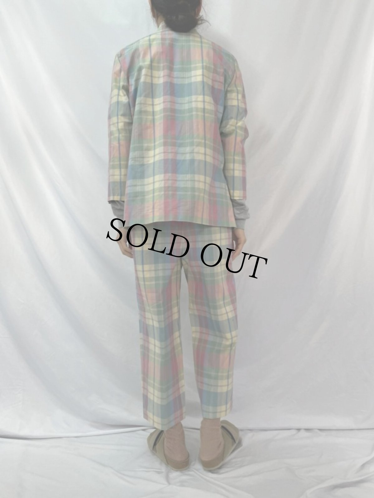 画像4: 90's ALFRED DUNNER USA製 マドラスチェック柄 ジャケット/イージーパンツ SETUP DEADSTOCK (4)