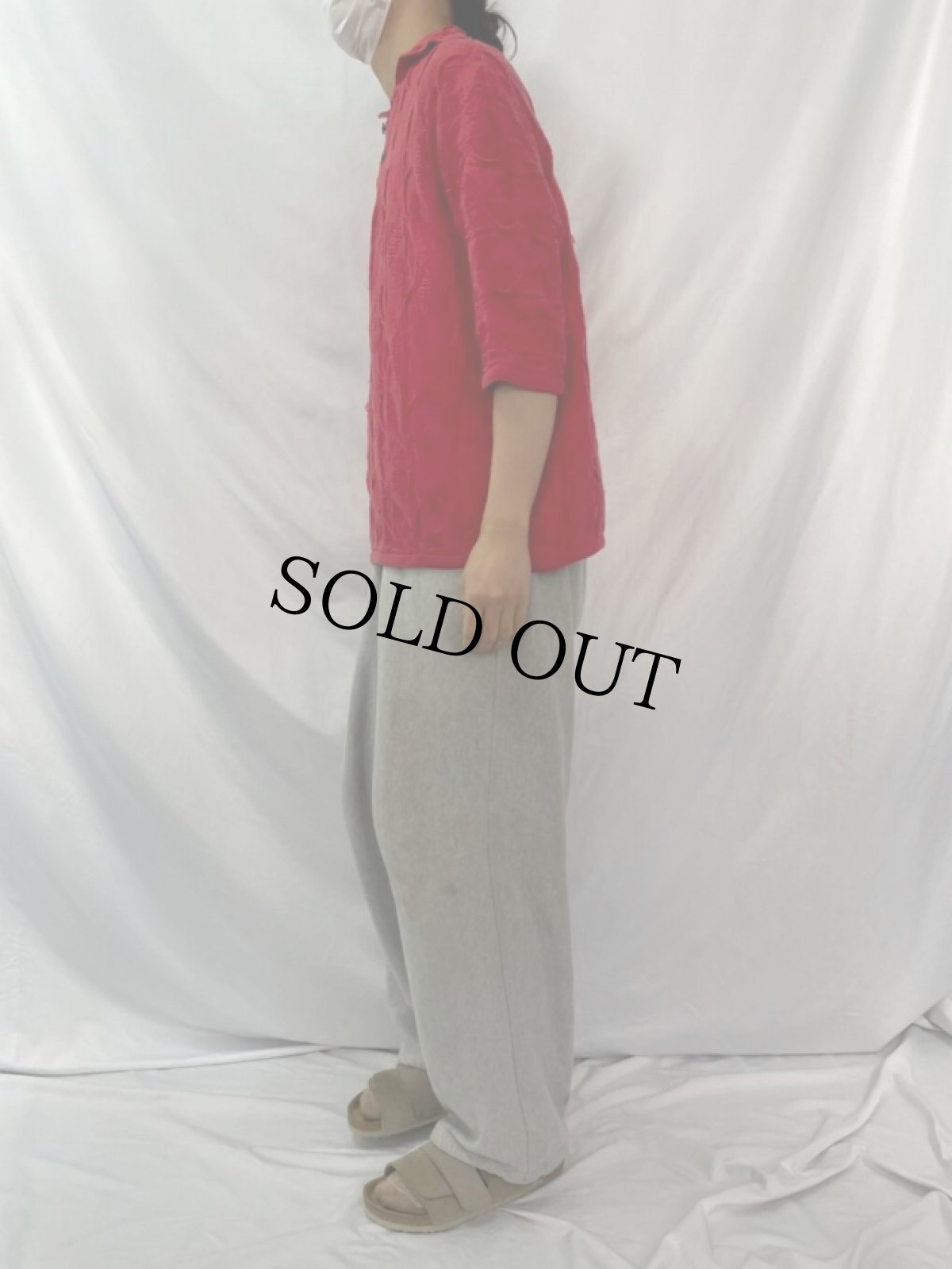 画像3: COOGI AUSTRALIA製 3D柄織 コットンニットポロシャツ XL (3)