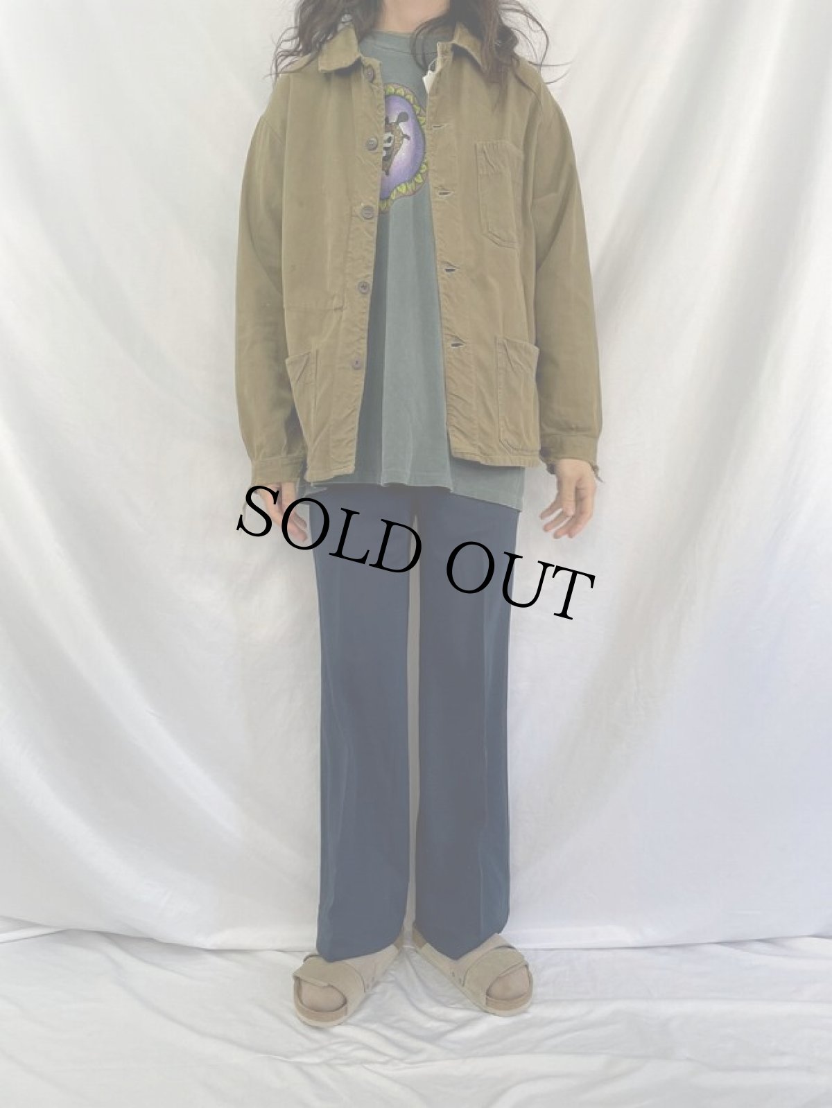 画像2: 60's EURO コットンツイルカバーオール (2)