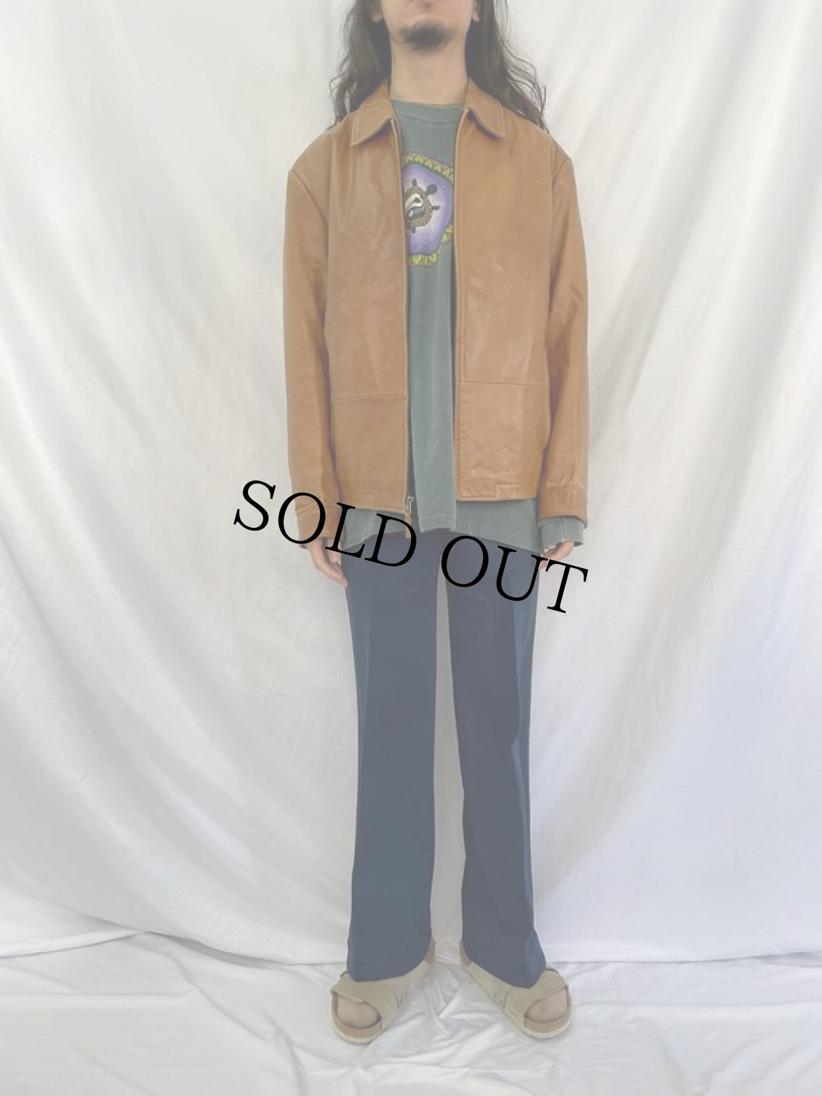 画像2: BANANA REPUBLIC レザージャケット L (2)