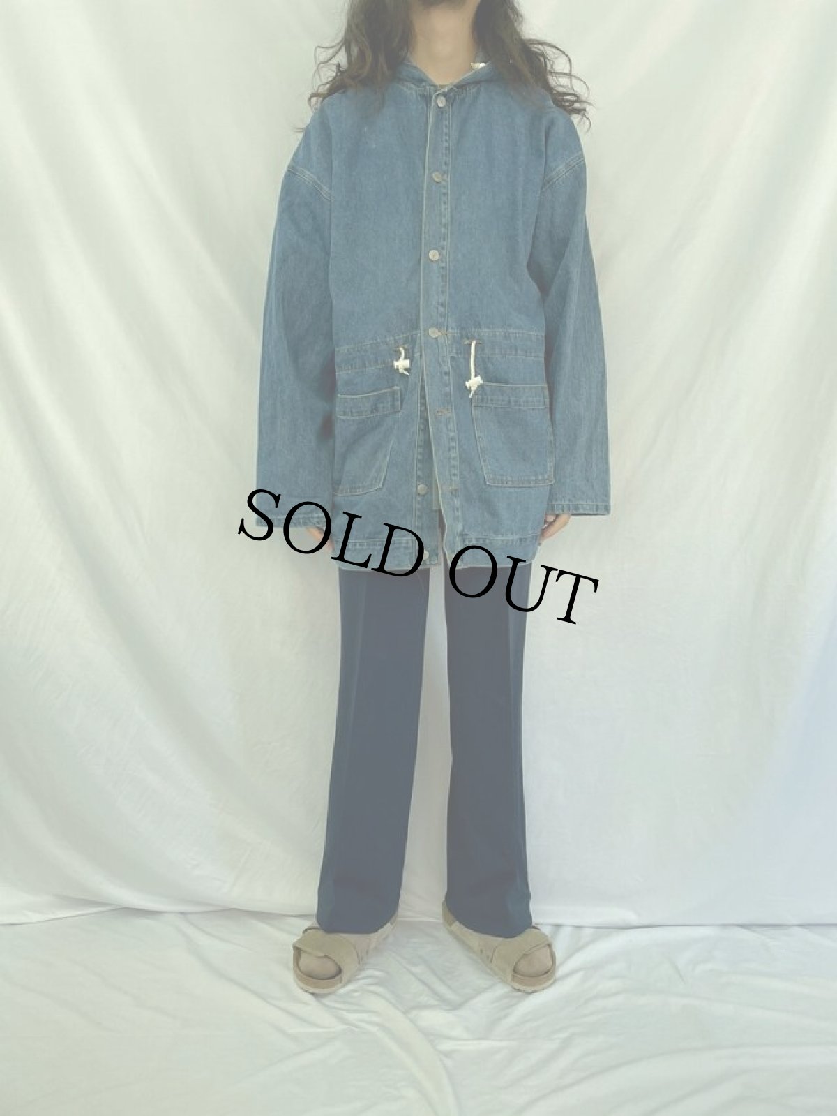 画像2: USA製 デニムフードコート M (2)