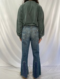 画像5: 70's LEVI'S 646 BIGE ベルボトムデニムパンツ W35 (5)