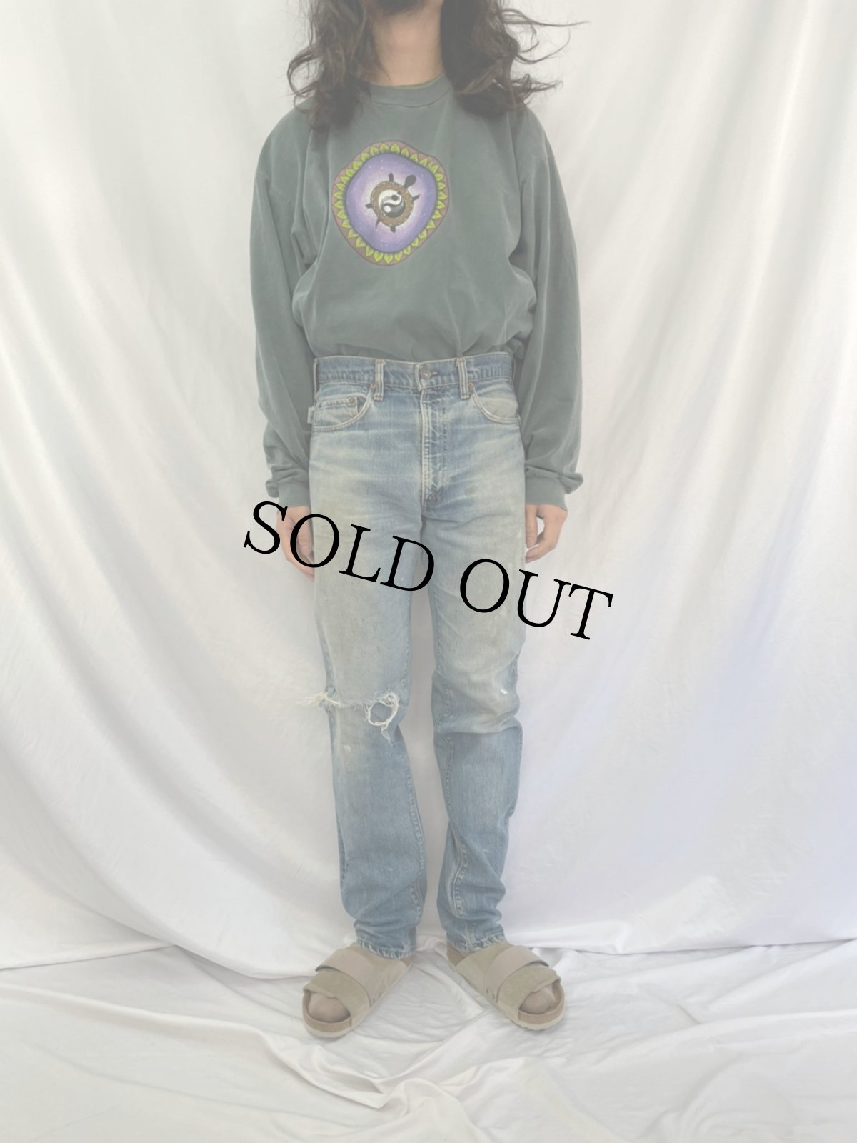 画像2: 70's Levi's 505 ブランクタブ 66single デニムパンツ W35 (2)