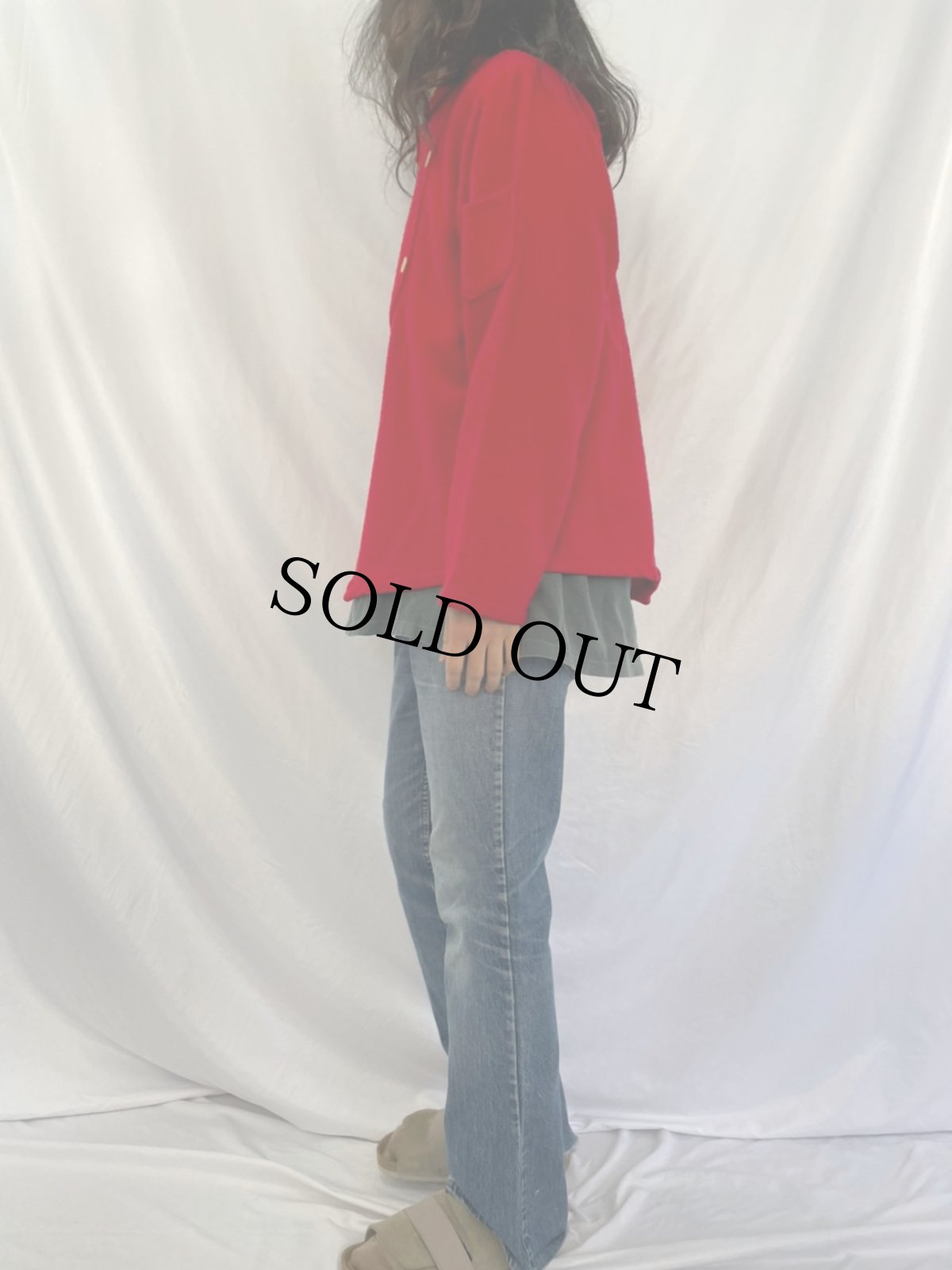 画像3: 50's WOOLRICH ビブフロント メルトンキャバルリーシャツ L (3)