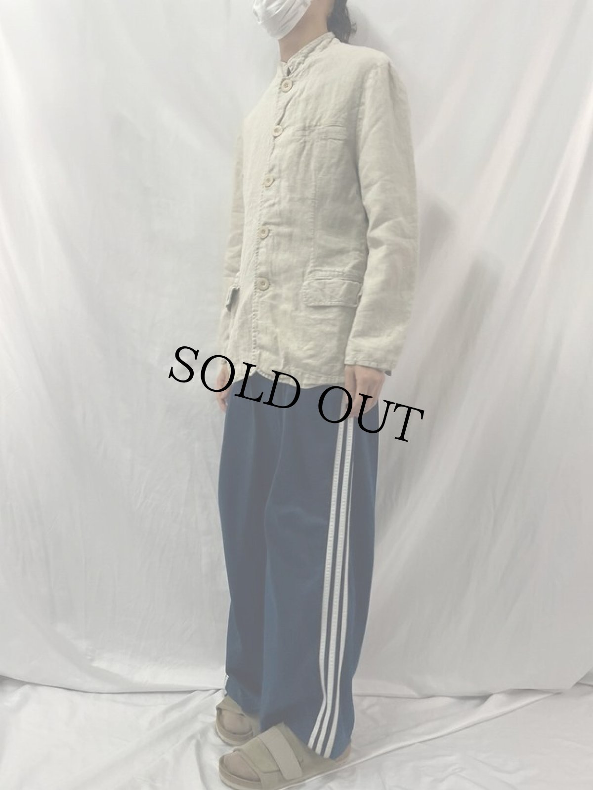 画像3: 90's ARMANI JEANS リネンマオカラージャケット S (3)