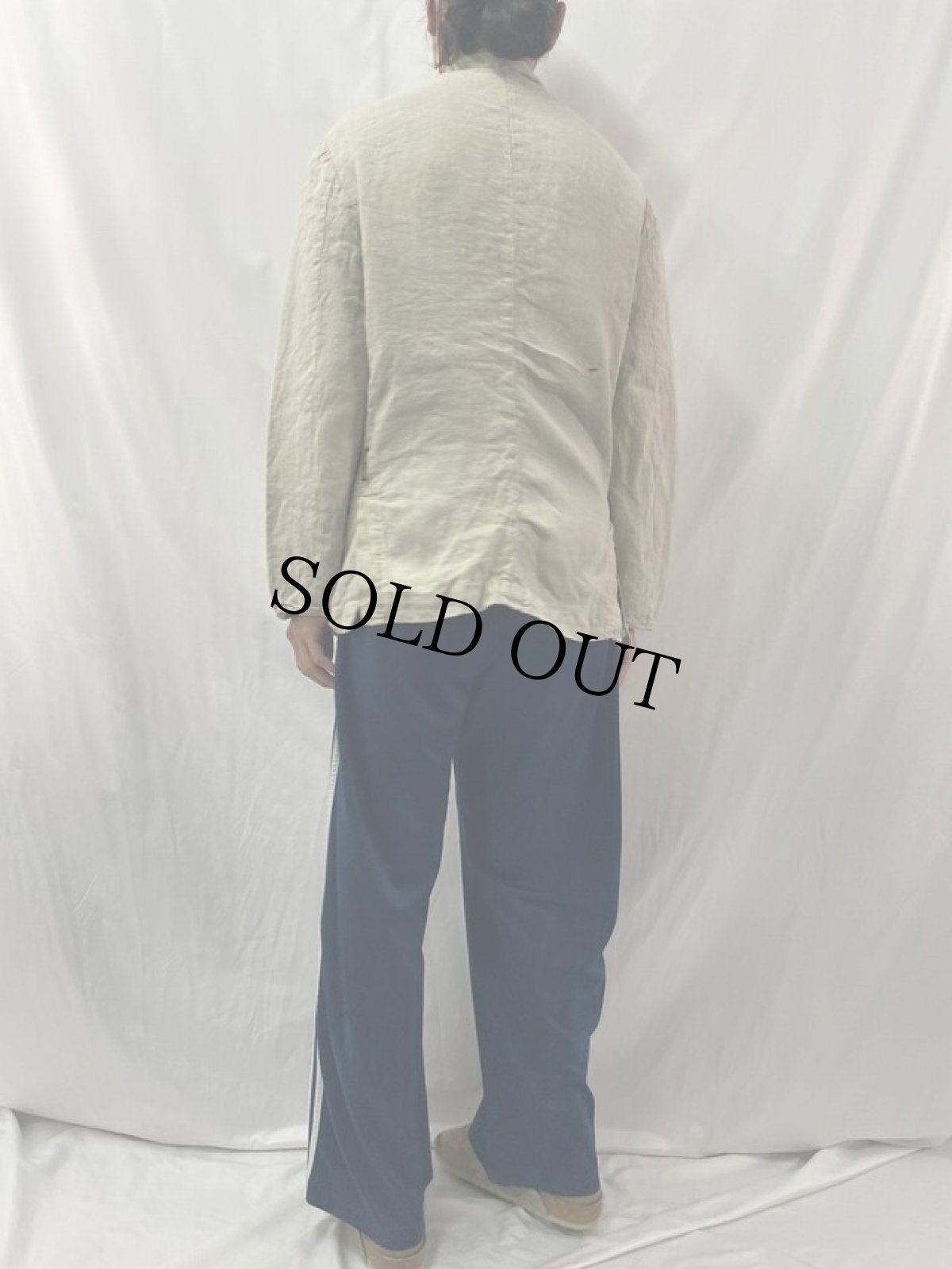 画像4: 90's ARMANI JEANS リネンマオカラージャケット S (4)