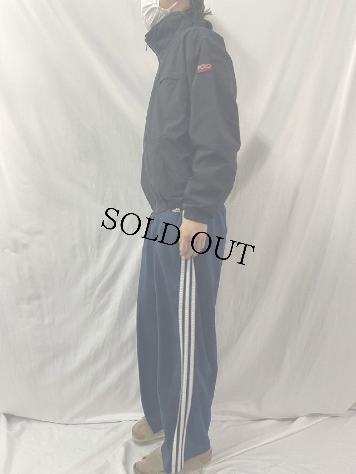 画像3: POLO Ralph Lauren ロゴワッペン付き フリースライナー ナイロンジップジャケット M (3)