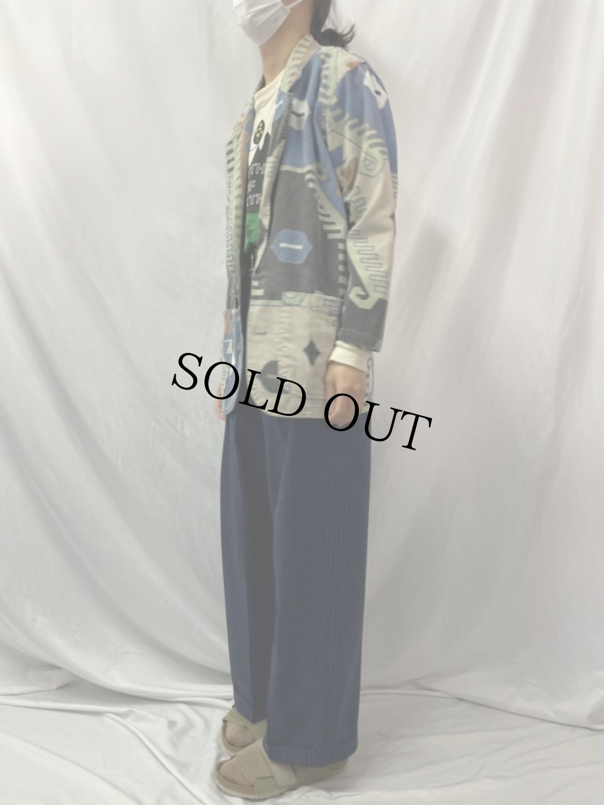 画像3: 90's〜 CHICO'S DESIGN 総柄 コットンテーラードジャケット (3)