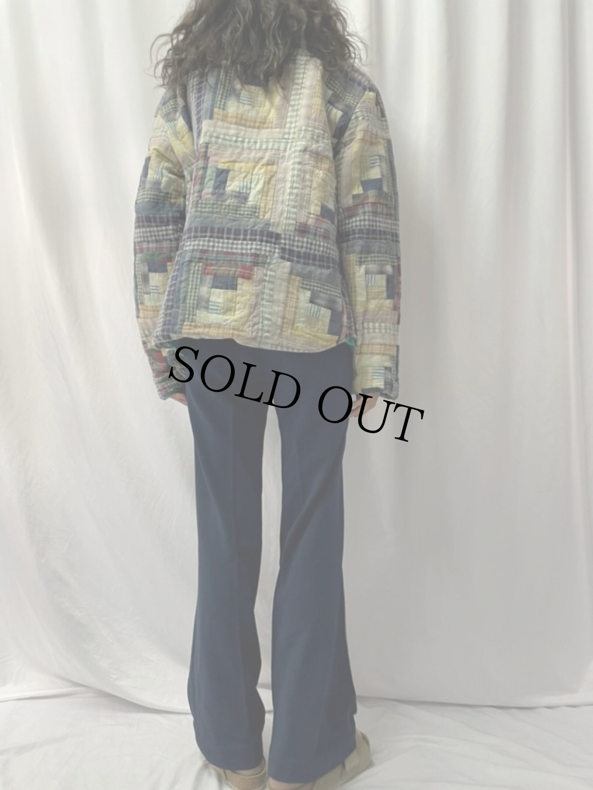 画像4: クレイジーパターン チェック柄 パッチワークカバーオール (4)