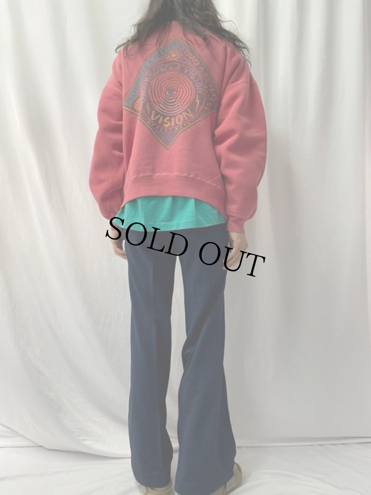 画像4: 90's VISION STREET WEAR ロゴプリントスウェット L (4)