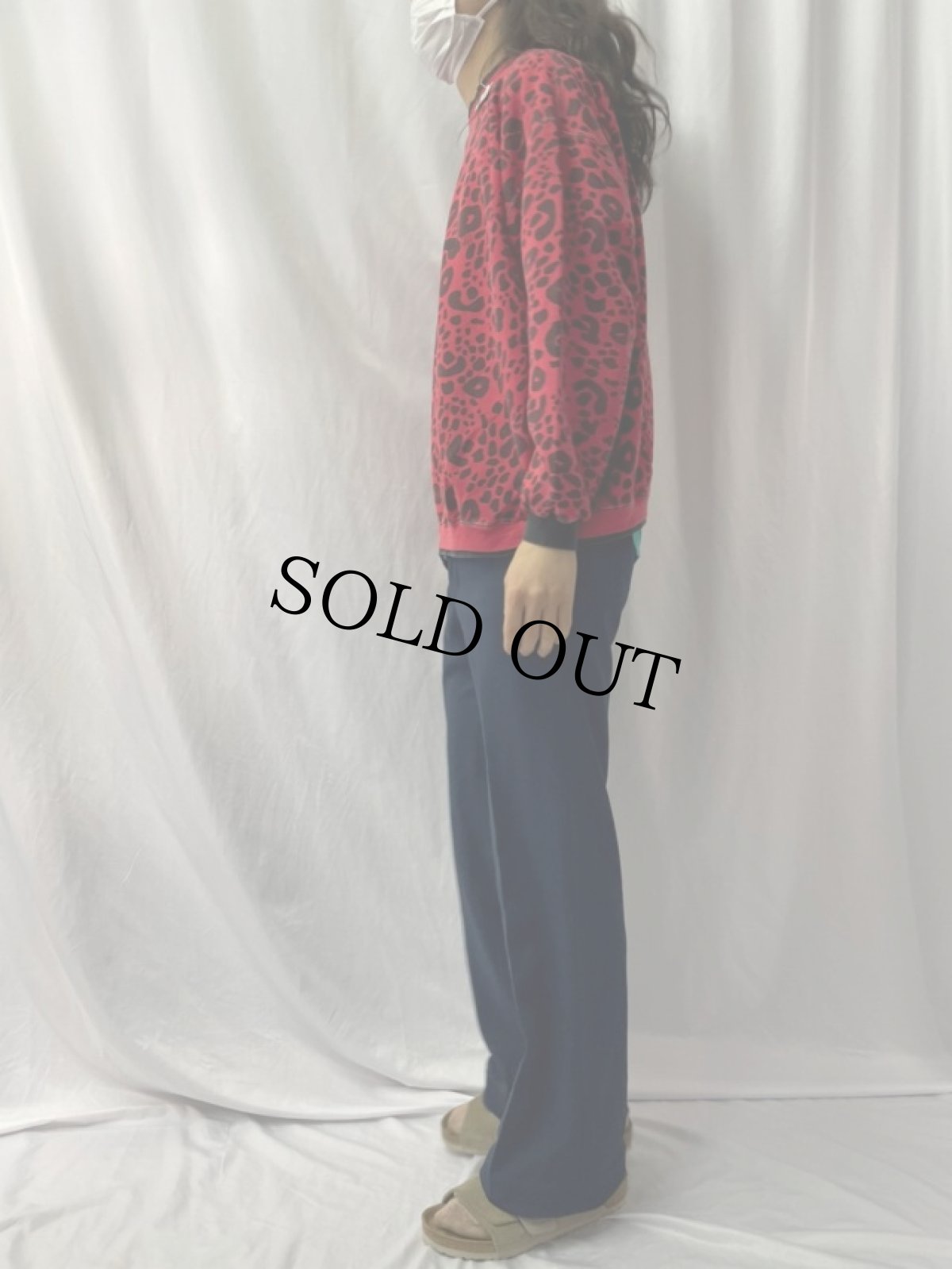 画像4: "TROPICANA" レオパード柄 レイヤードデザイン スウェット (4)