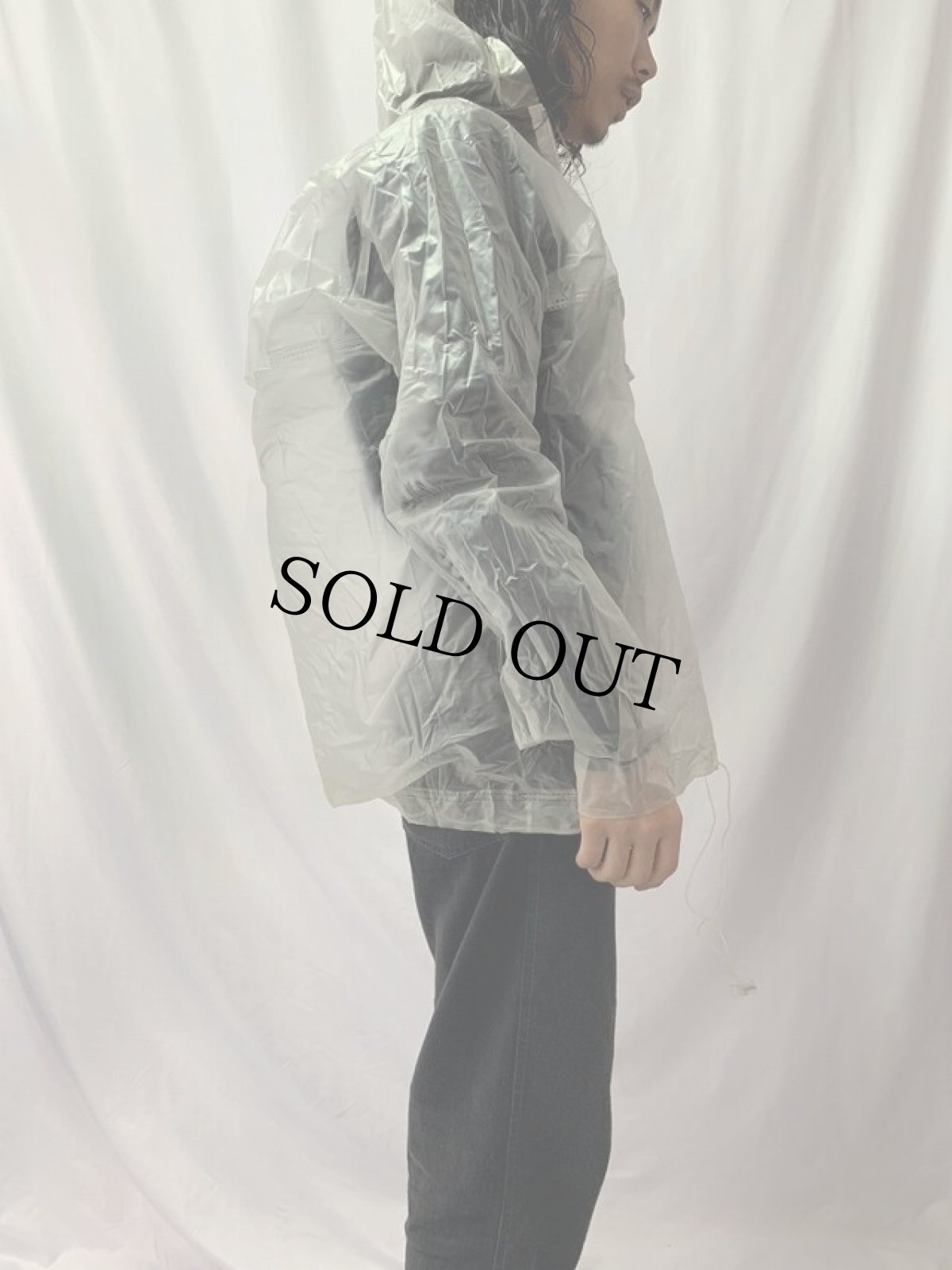 画像3: CK Calvin Klein ロゴプリント PVC クリアアノラックパーカー (3)