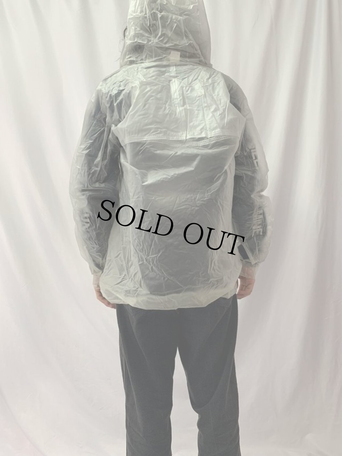 画像4: CK Calvin Klein ロゴプリント PVC クリアアノラックパーカー (4)