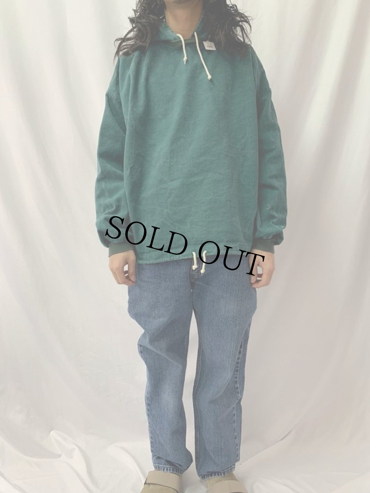 画像2: 90's〜 CANADA製 レイヤードデザイン コットンツイルフーディー XL (2)