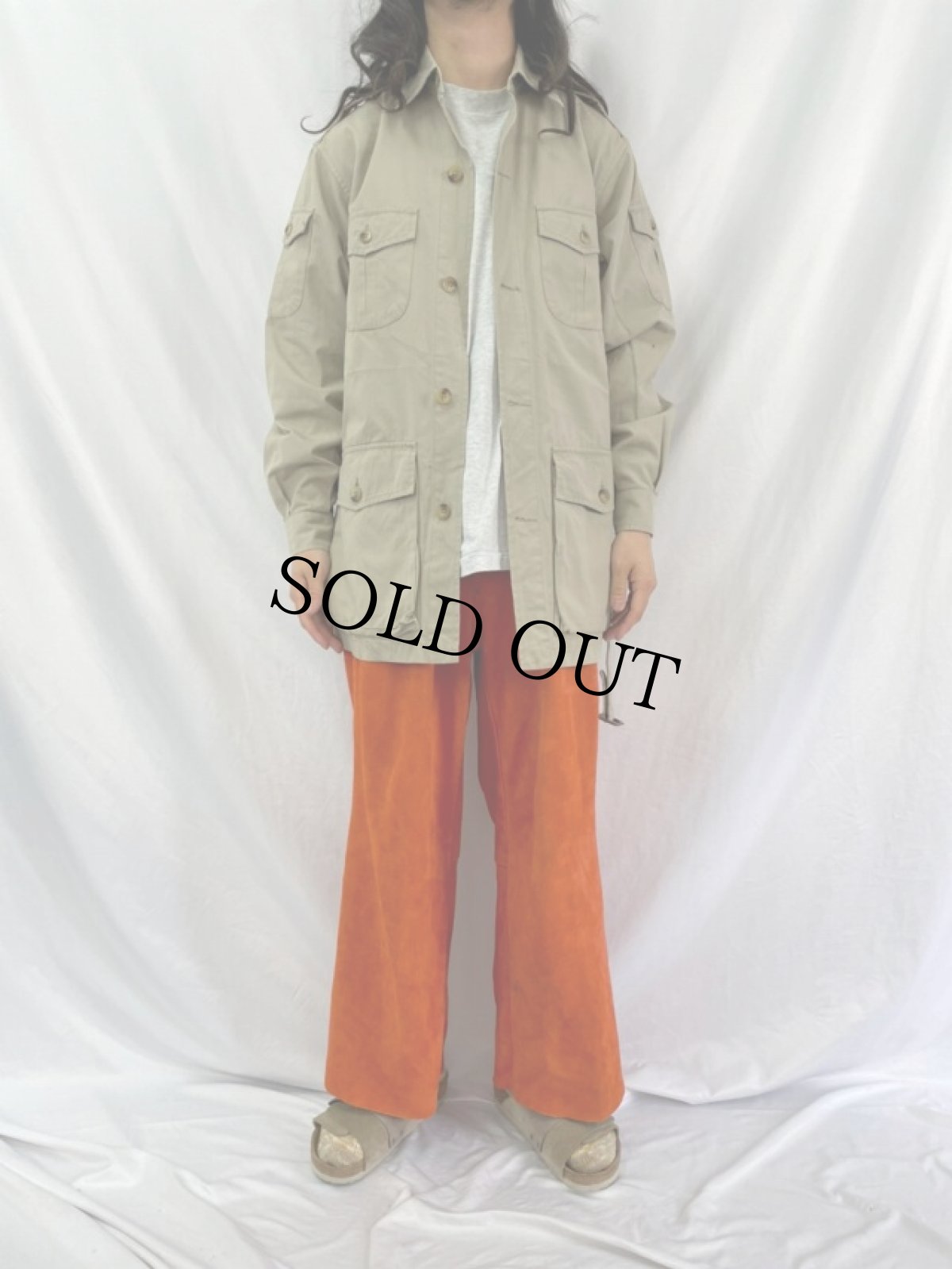 画像2: 80's BANANA REPUBLIC コットンサファリジャケット S (2)