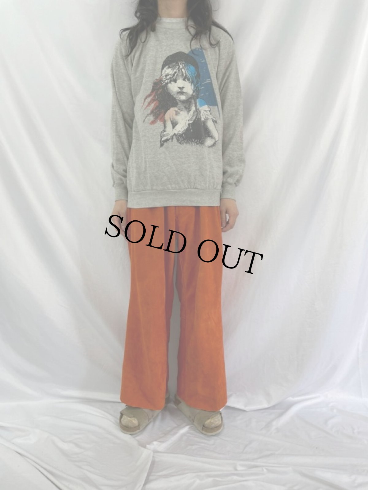 画像2: 80's Les Miserables PORTUGAL製 ミュージカルプリントスウェット L (2)