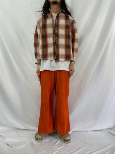 画像2: 80〜90's GAP オンブレーチェック柄 ラミー×レーヨン ヘビーネルシャツ XL (2)