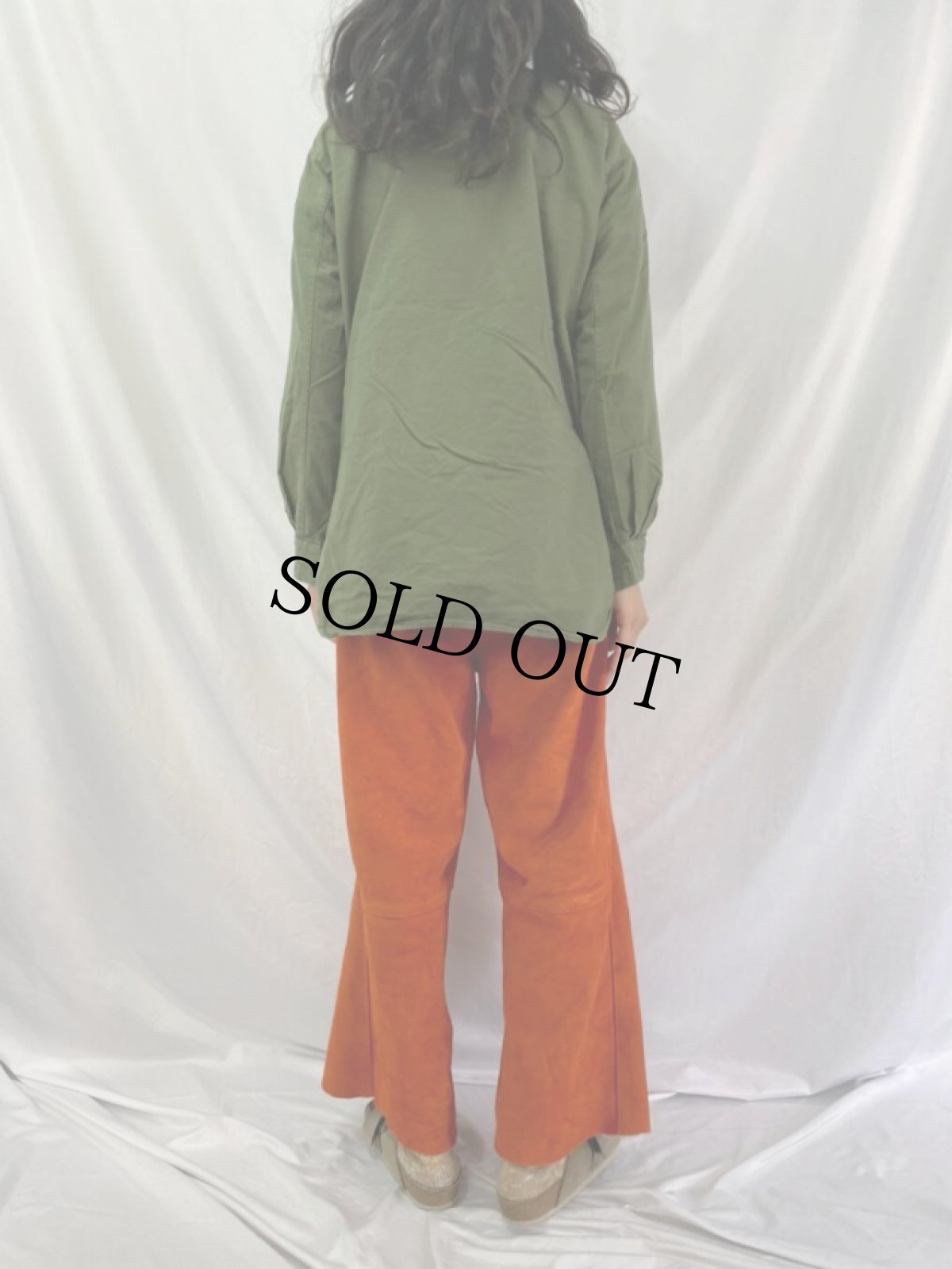 画像4: 50's SWEDISH MILITARY M-55初期 マチ付き スタンドカラー スリーピングシャツ (4)