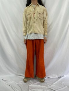 画像2: 40's HOWARD SPORTSWEAR レーヨンギャバ オープンカラーシャツ M (2)