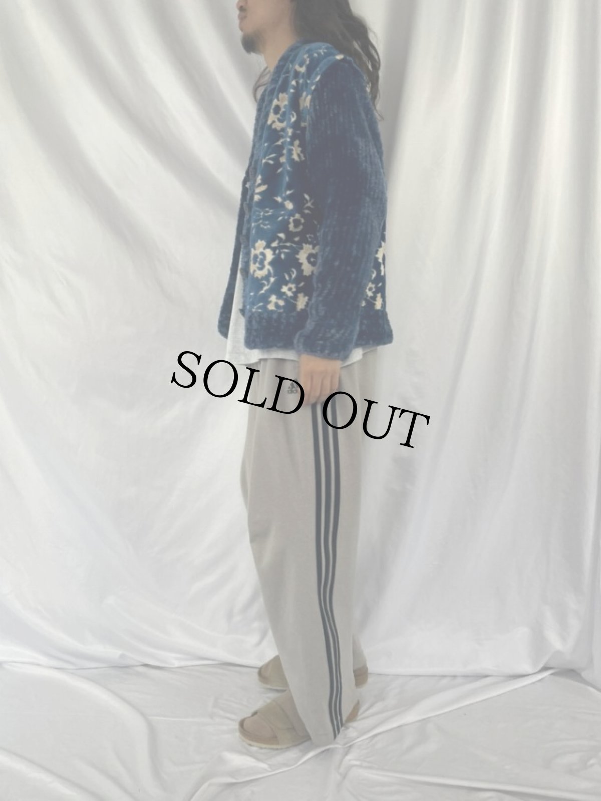 画像3: 花柄 ベロアノーカラージャケット (3)