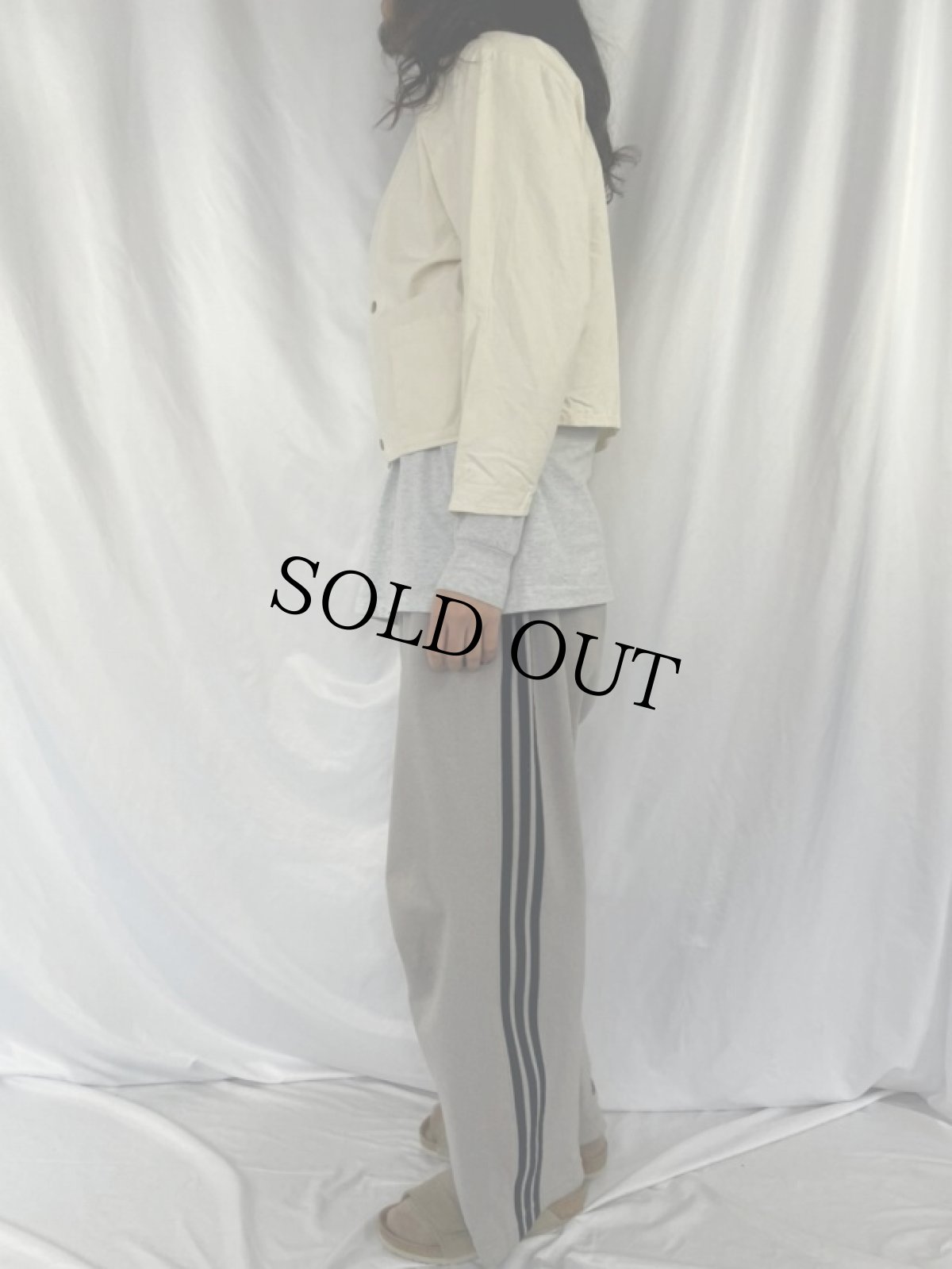 画像3: CANADA製 ダブルブレストデザインノーカラージャケット M (3)