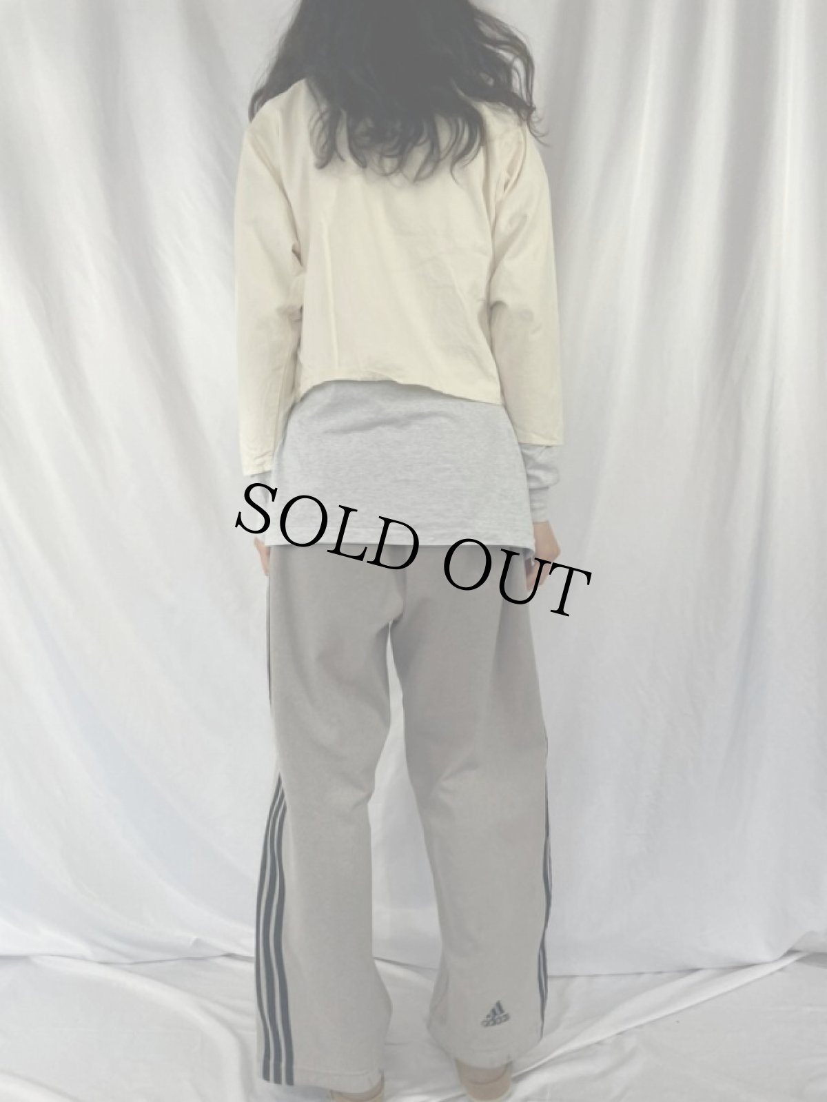 画像4: CANADA製 ダブルブレストデザインノーカラージャケット M (4)