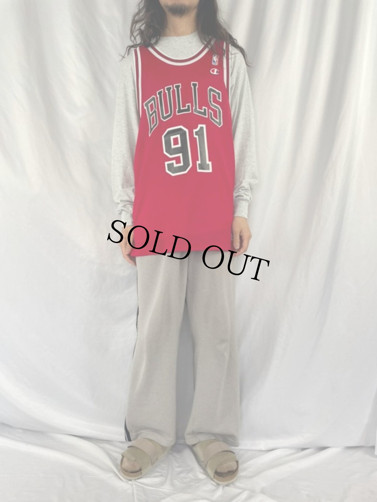 画像3: 90's Champion CHCAGO BULLS "DENNIS RODMAN" NBA ゲームシャツ SIZE48 (3)
